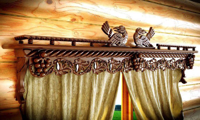 Конструкция и особенности крепления деревянных карнизов для штор